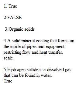Water Treatment System Quiz